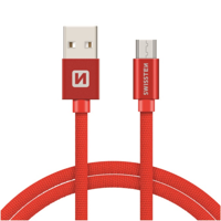 Swissten Micro-USB naar USB kabel - 1.2M - Rood - thumbnail