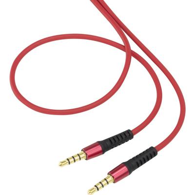 SpeaKa Professional Jackplug 4-polig Audio Aansluitkabel [1x Jackplug male 3.5 mm - 1x Jackplug male 3.5 mm] 1.50 m Rood SuperSoft-mantel, Vergulde