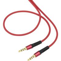 SpeaKa Professional Jackplug 4-polig Audio Aansluitkabel [1x Jackplug male 3.5 mm - 1x Jackplug male 3.5 mm] 1.50 m Rood SuperSoft-mantel, Vergulde