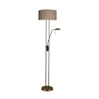 Home sweet home vloerlamp Up 185 messing met leeslamp + lampenkap taupe