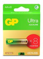 GP Ultra AA batterijen - set van 8 | AA alkaline batterijen 1,5 V / LR06 - lange levensduur