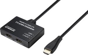 SpeaKa Professional SP-9443508 1 + 2 poorten HDMI-splitter Zwart