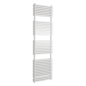 Vipera Vesuvio dubbele handdoekradiator 50 x 180 cm elektrische verwarming hoogglans wit zij- en middenaansluiting 2.125W, weerstand inbegrepen