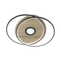 Paul Neuhaus Landelijke led plafondlamp Q-Amira Round houtbruin met zwart 8381-78 - thumbnail