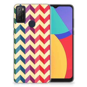 Alcatel 1S (2021) TPU bumper Zigzag Multi Color