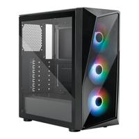 Cooler Master CMP 520 pc behuizing - Mid-Tower ATX-chassis met mesh voorkant, ARGB case fans, geventileerde PSU-afdekking, 3 x 120 mm,zwart-oranje-rood