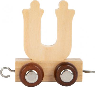 Small Foot lettertrein Ü junior 5 x 3,5 cm hout beige/bruin