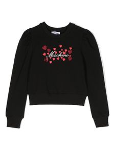 Moschino Kids logo-print cotton-blend sweatshirt - Noir