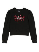 Moschino Kids logo-print cotton-blend sweatshirt - Noir