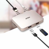 ATEN UH3235 USB-C 4K Ultra Mini Dock met Power Passthrough - thumbnail