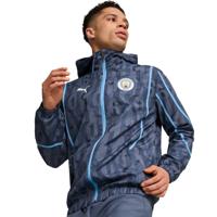 PUMA Manchester City Pre-Match Anthem Trainingsjack Woven 2024-2025 Donkerblauw Lichtblauw - thumbnail