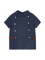 Gucci Kids robe en jean à bande Web - Bleu - thumbnail