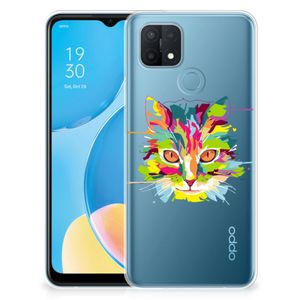 OPPO A15 Telefoonhoesje met Naam Cat Color