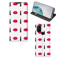 OnePlus Nord N10 5G Hoesje met Magneet Lipstick Kiss - thumbnail