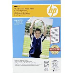 HP Advanced Photo Paper, glanzend, 25 vel, 10 x 15 cm zonder rand