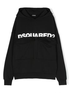 DSQUARED2 KIDS hoodie en coton à logo imprimé - Noir