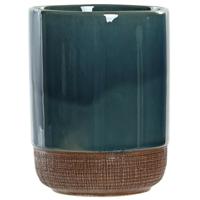 Badkamer tandenborstelhouder / drinkbeker - polystone - emerald groen - 8 x 10 cm - thumbnail