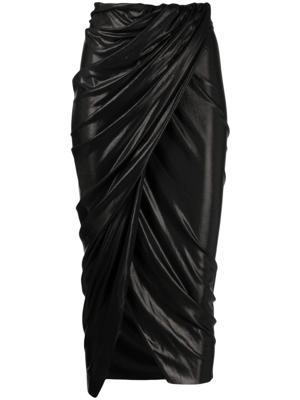 Rick Owens Lilies jupe drapée à taille haute - Métallisé