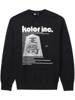 Kolor sweat en coton à logo imprimé - Noir