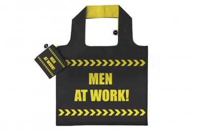 Any Bags opvouwbare shopper Men at work 48 cm zwart/geel Any Bags opvouwbare shopper Men at work 48 cm zwart/geel