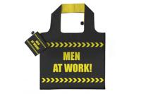 Any Bags opvouwbare shopper Men at work 48 cm zwart/geel
