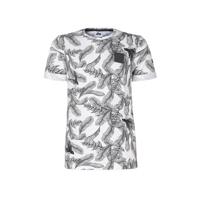 Shoeby Jill & Mitch T-shirt Fabio met bladprint grijs/wit