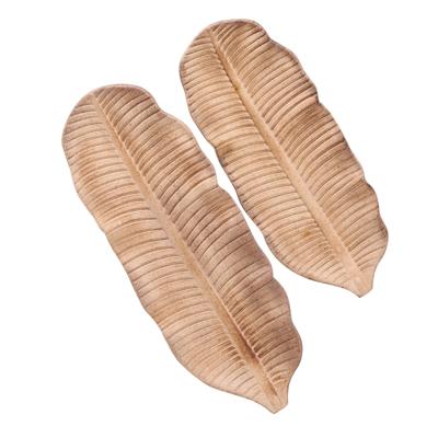 2x Moderne Palmblad Decoratieve Schaal - 47x17cm en 36x14.5cm - Bruin - Woondecoratie - Fruitschaal - Bladvorm - Decoratieve schaal - Sfeer - Woonaccessoires 2x Moderne Palmblad Decoratieve Schaal - 47x17cm en 36x14.5cm - Bruin - Woondecoratie - Fruitschaal - Bladvorm - Decoratieve schaal - Sfeer - Woonaccessoires