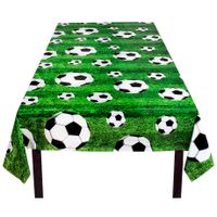 Tafelkleed/tafellaken voetbal thema plastic 120 x 180 cm   - - thumbnail