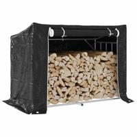 Haardhoutrek met regenhoes 151x80,5x110,5 cm staal