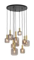 Light & Living Hanglamp Lekar 9-Lamps - Antiek Brons/Smoke