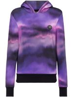 Plein Sport hoodie en coton à imprimé peinture - Violet