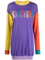 Moschino robe-pull à logo en intarsia - Violet