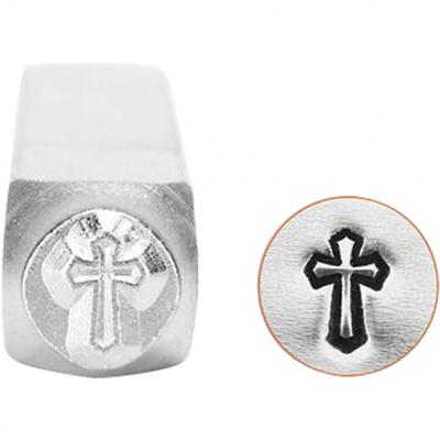 Embossing stempel zilver 6 mm kruis