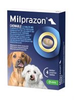 KRKA MILPRAZON KAUWTABLETTEN ONTWORMINGSTABLETTEN HOND >0,5 KG 2,5 MG/25 MG 4 TBL