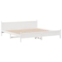 vidaXL Bedframe zonder matras massief grenenhout wit 200x200 cm, bed, bed ombouw, boxspring, bedbodem, slaapkamermeubel, stapelbed, twijfelaar bed