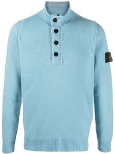 Stone Island Compass-patch high-neck jumper - Bleu