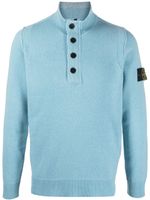 Stone Island Compass-patch high-neck jumper - Bleu - thumbnail