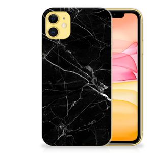 Apple iPhone 11 TPU Siliconen Hoesje Marmer Zwart - Origineel Cadeau Vader