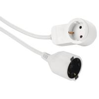 Hama Verlengkabel met extra stopcontact (kabel met twee geaarde stekkers bijv. voor laptop of stofzuiger, bussen incl. aanraakbeveiliging, knikbescherming en hoge belastbaarheid, 3 m) wit