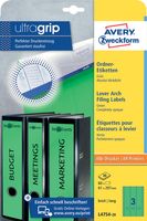 Avery Zweckform L4754-20 ordnerrugetiketten ft 29,7 x 6,1 cm (b x h), 60 etiketten, groen - thumbnail