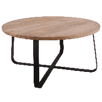 Bijzettafel Goteborg Ø80 cm mat zwart + mangohout