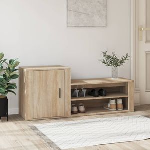 Schoenenkast 130x35x54 cm bewerkt hout sonoma eikenkleurig