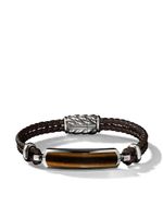 David Yurman bracelet Exotic Stone Bar Station en cuir à ornements en pierre - Argent