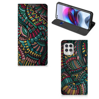 Motorola Moto G100 Hoesje met Magneet Aztec - thumbnail