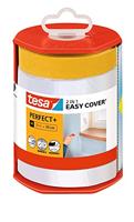 tesa Easy Cover Perfect+ Dispenser M - 2-in-1 beschermfolie met washi tape en dispenser - voor strakke, precieze randen - met afdekfolie -,33m x 55cm,transparent