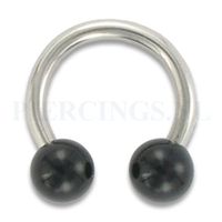 Circulair barbell 1.6 mm acryl zwart - thumbnail