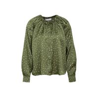 Mango top met all over print en plooien groen