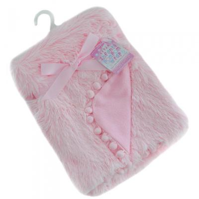 Soft Touch babydeken PomPom Deluxe 75 x 100 cm roze