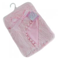 Soft Touch babydeken PomPom Deluxe 75 x 100 cm roze