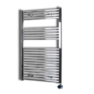 Sanicare elektrische design radiator 45x112cm chroom met thermostaat rechts chroom